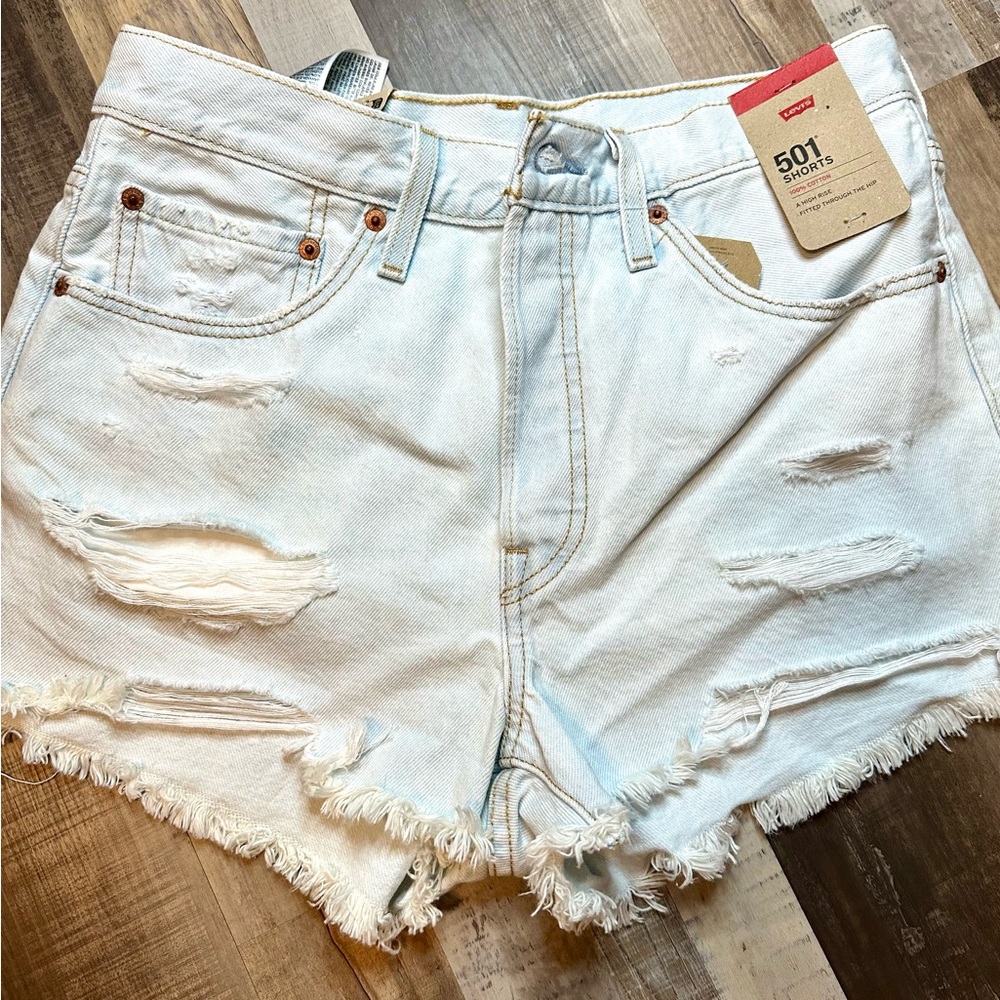 Levi's Distressed Jean Shorts - Sz 29 NWT , High-Waisted